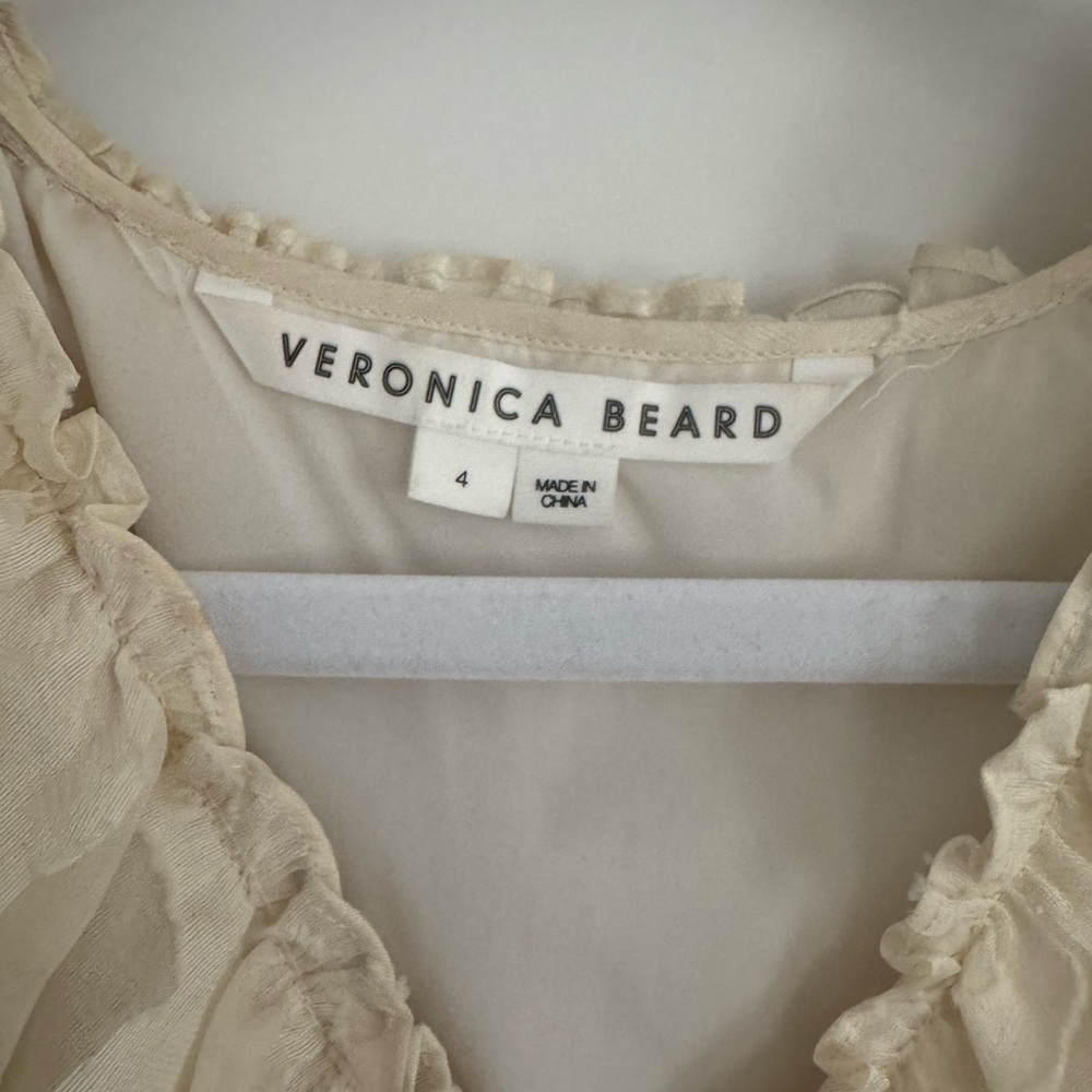 Veronica Beard Beige Ruffled Blouse - Picture 2 of 4